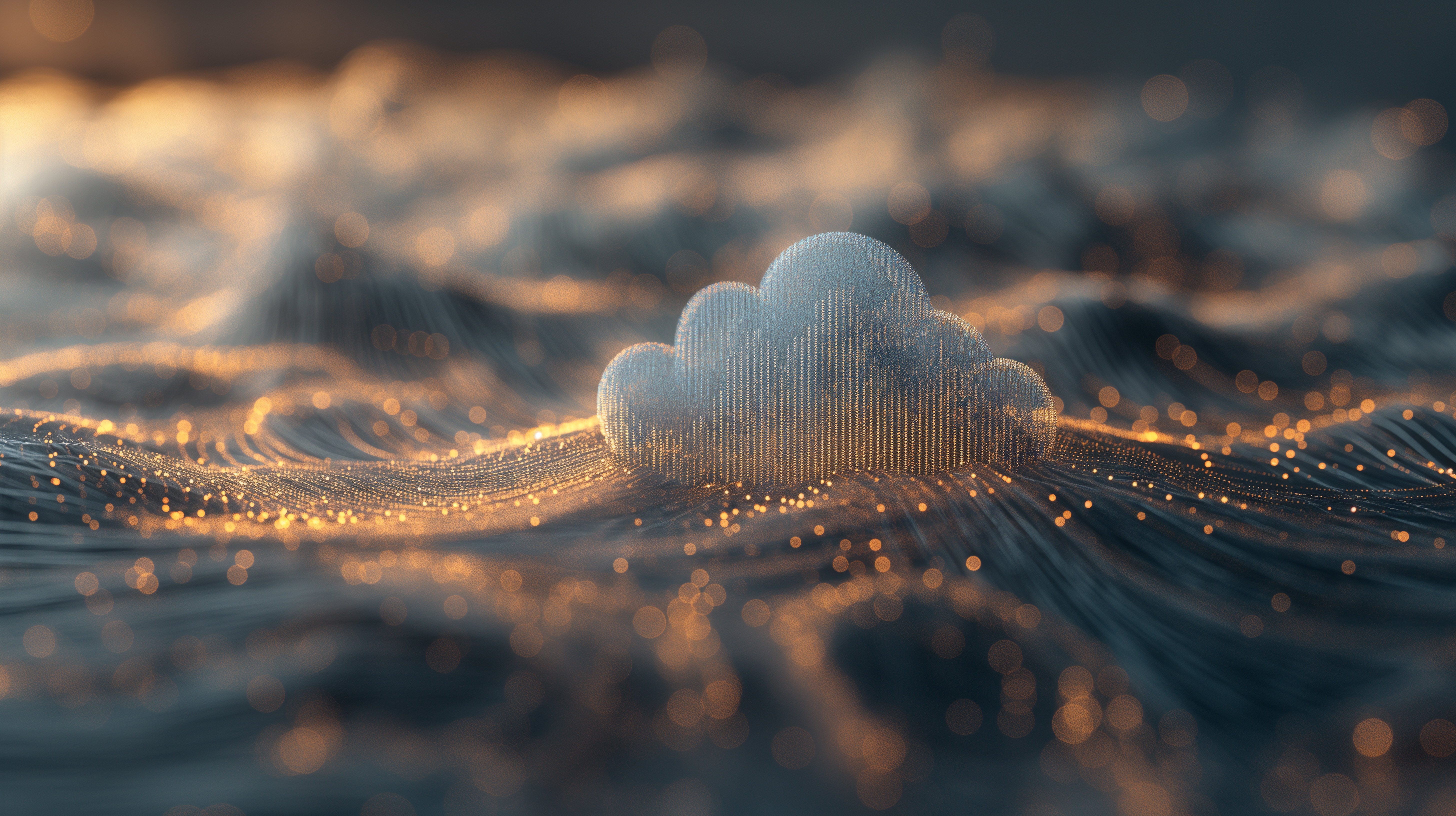 Clouds made of data streams graphic