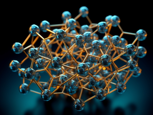 3D graphic of crystal lattice structure