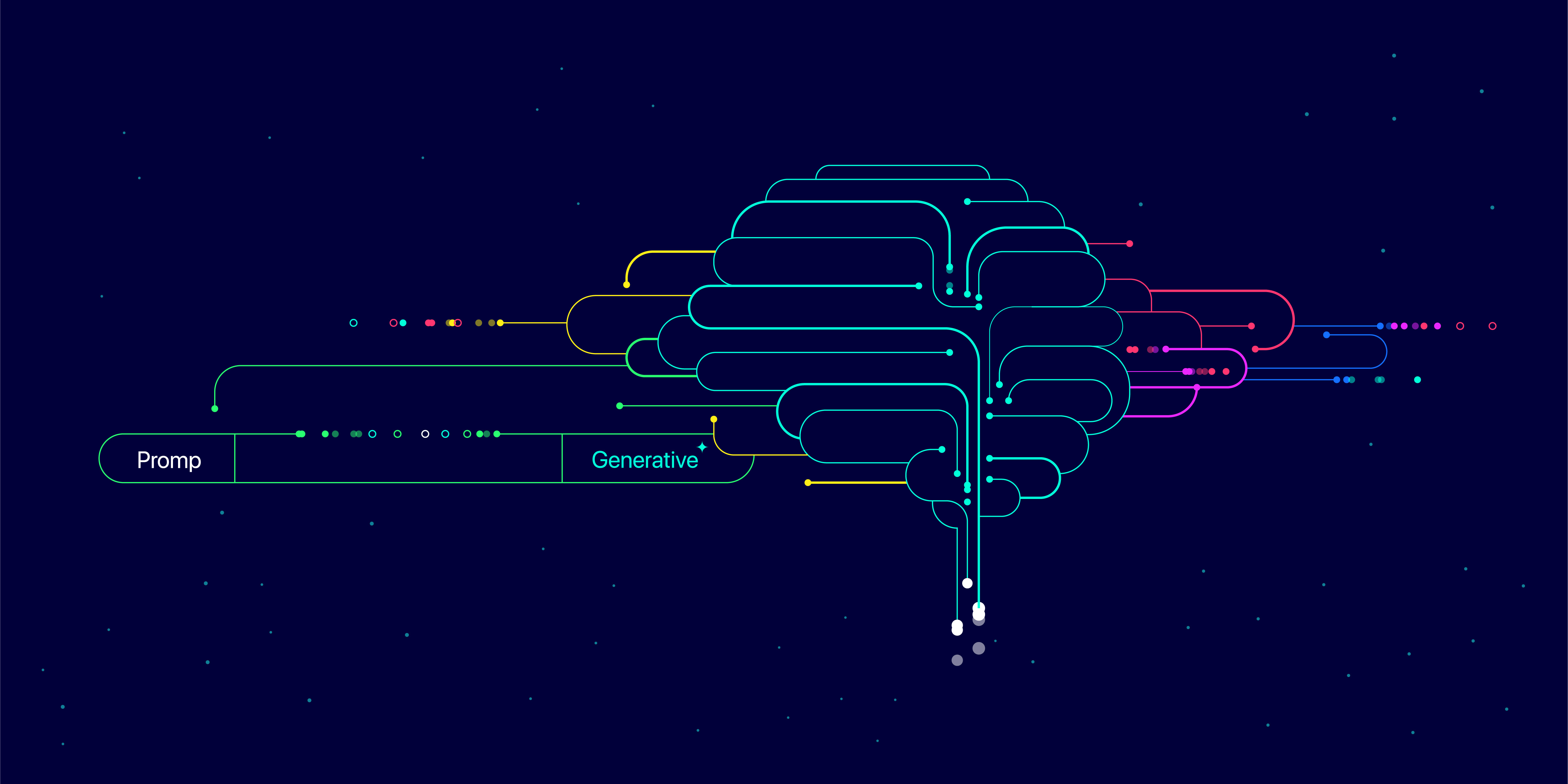 Graphic of a Brain created by data poins and lines